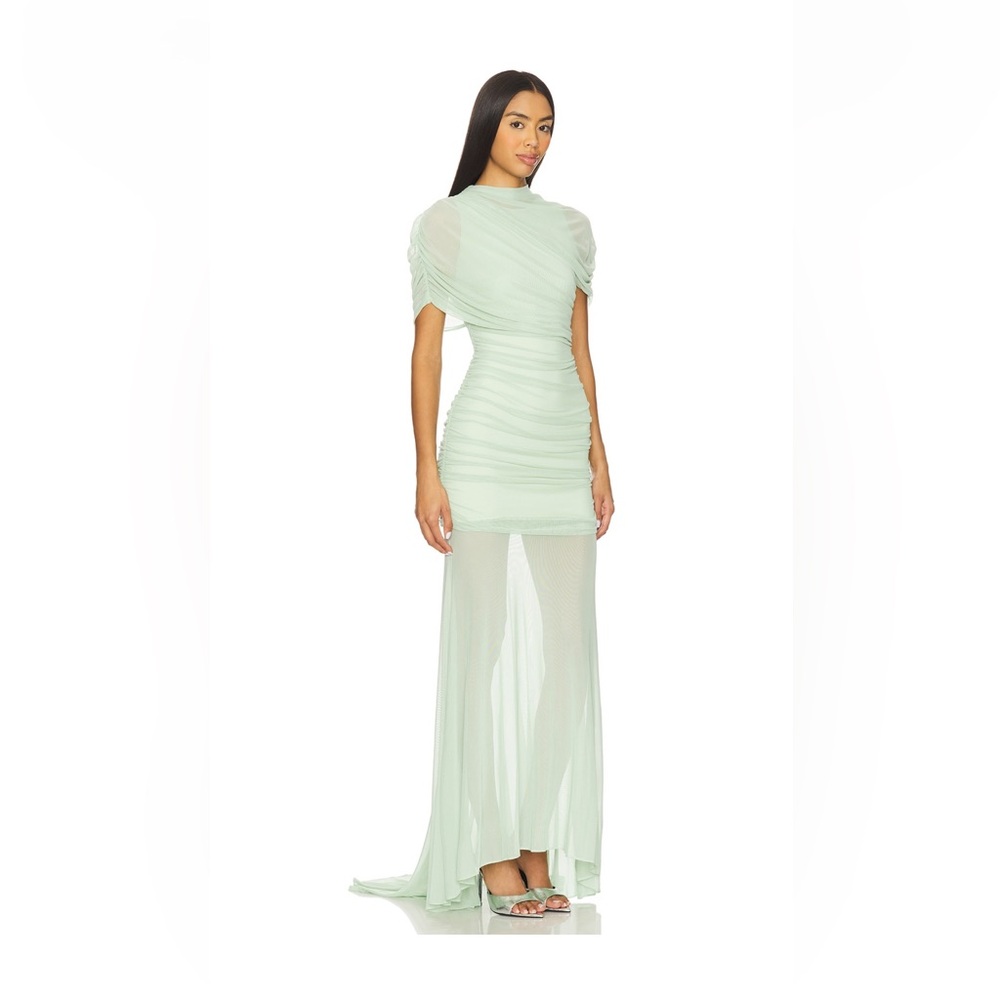 Amanda Uprichard Evianna Gown in Pistachio.